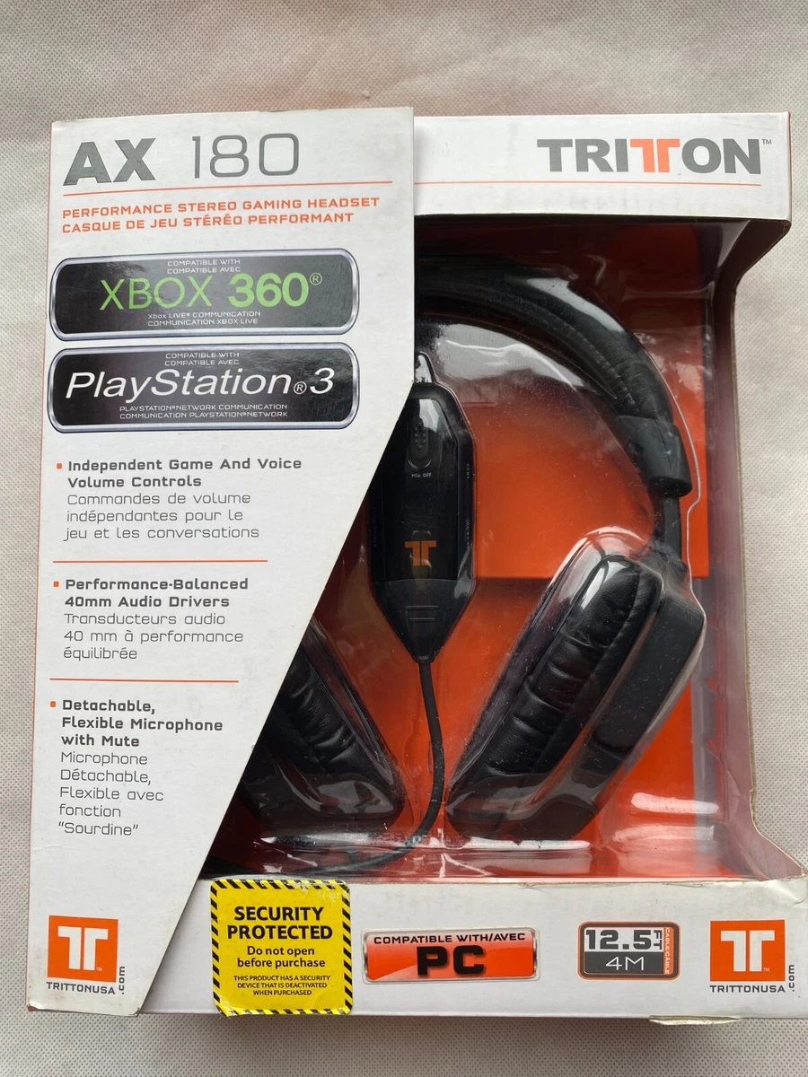 Tritton AX 180 Wired Stereo Headset light box wear Xbox 360 PS3 UK Sealed