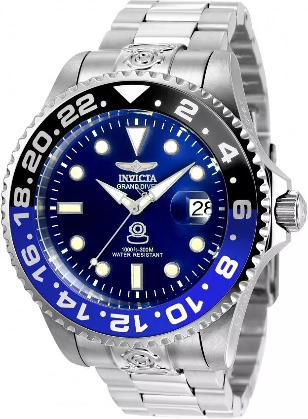 Invicta Grand Diver Automatic Blue Dial Batman Bezel Men's