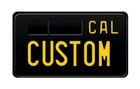 CAL California Motor Motorcycle License Number Plate Custom Embossed Alu Black
