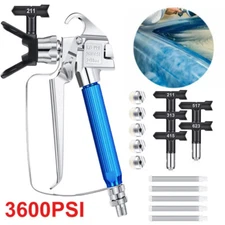 3600 PSI Airless Paint Spray Gun with 211 313 517 Tip & Tip Guard For Sprayers 
