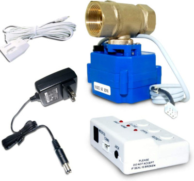 Water Leak Detector with Shutoff Valve,Sensors and Sounds Alarm,Automatic Water