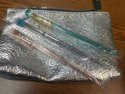 3 SLMISSGLAM Brushes &  Silver Bag (set of 3 brushes)