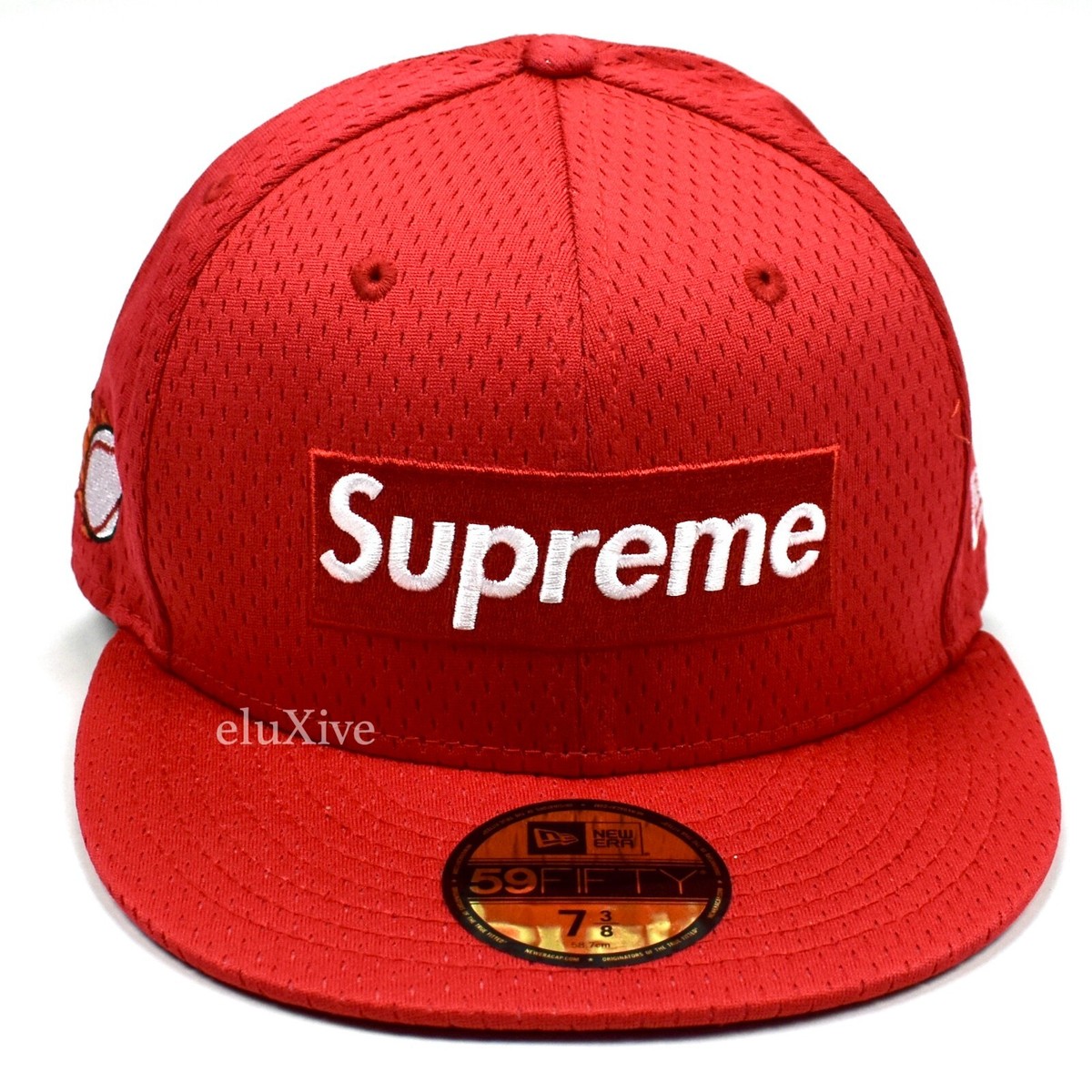 NWT Supreme New Era Red Box Logo Mesh Fitted Hat Cap Mens 7 NWT Supreme New Era Red Box Logo Mesh Fitted Hat Cap Mens 7