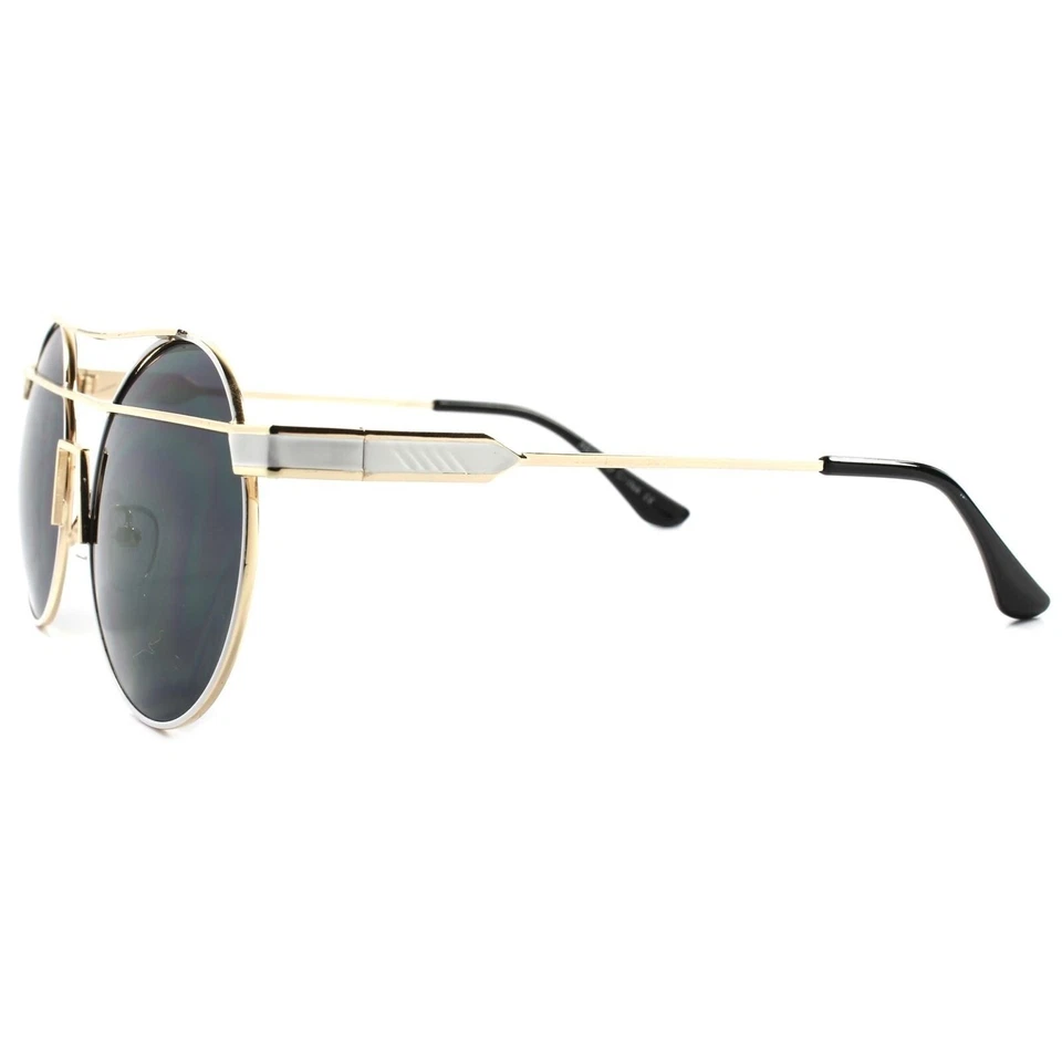 Stylish Elegant Gold Sexy Hot Celebrity Fashion Mens Designer Round Sunglasses - Image 2 of 4