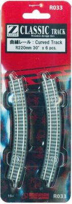 New Rokuhan Z gauge R033 curve rail R220-30 degree (6