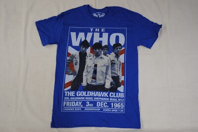 THE WHO THE GOLDHAWK CLUB 1965 POSTER T-SHIRT NEU OFFIZIELL LOUD ROCKS MERCH SELTEN