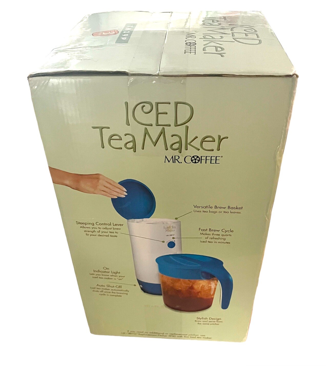 NEW Mr. Coffee 3Quart Iced Tea Pot Maker Sealed Box, Blue Lid TM39P eBay