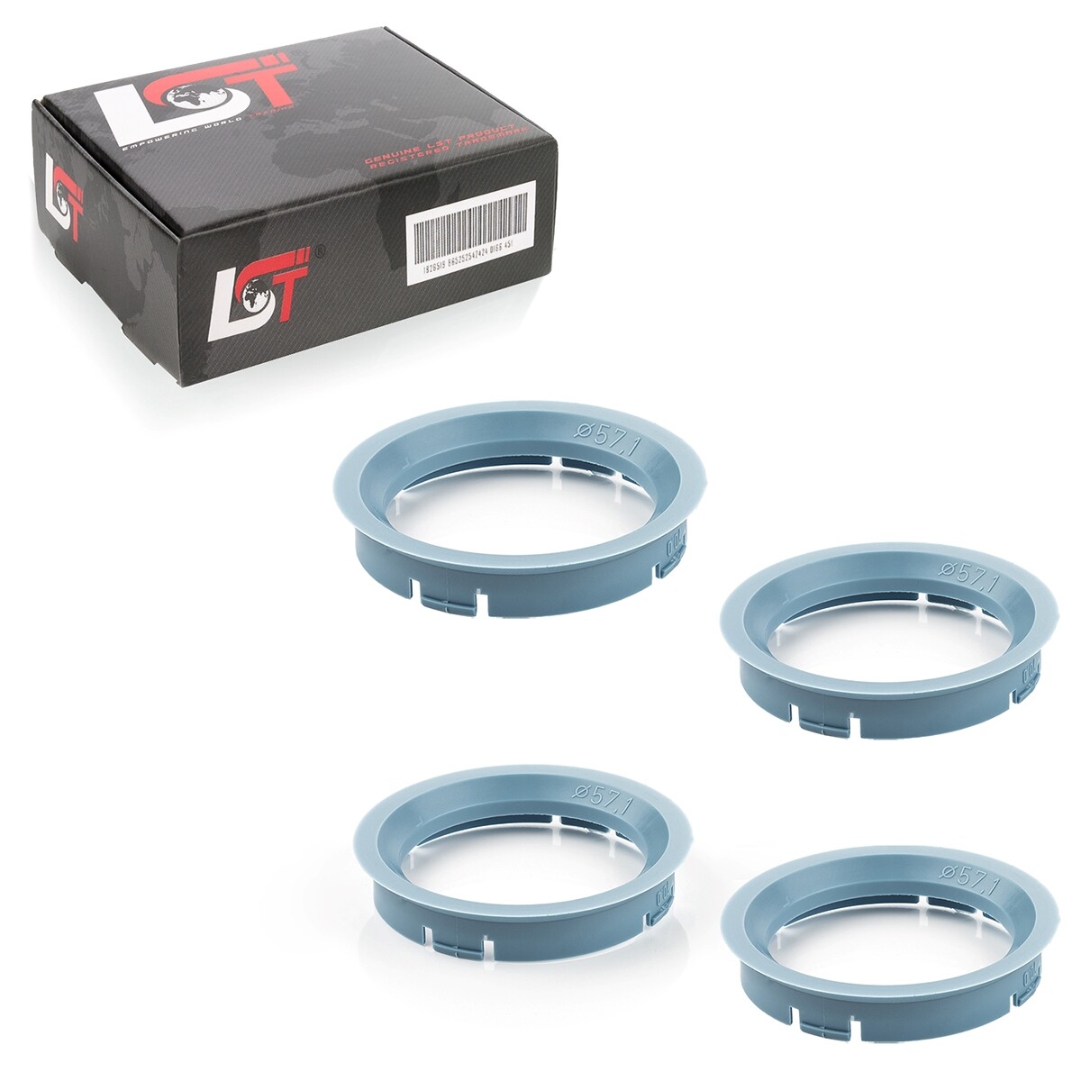 4x Centering Ring Spacer Light Blue Alloy Wheels Ø 70,0 - Ø 57,1 MM for Renault
