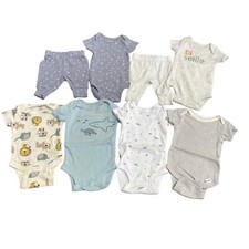 Newborn Bodysuits Lot Of 8 Pieces Baby Gender Neutral Short Sleeve Pants