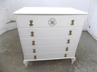 Louis Style Chest Of Drawers Shaped Feet Drawers 5 Draw Small