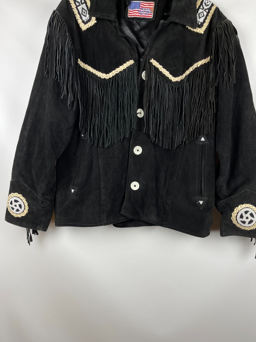 Texas Leather USA vintage 90s cowboy style leather suede jacket | eBay