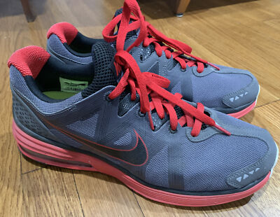 Nike Lunarmx+ Airmax Men s Running Shoes size 11.5 Gray Red 415322-006