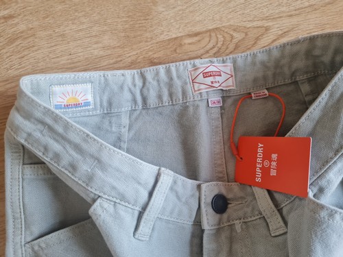 DAMEN NEU MIT ETIKETT SUPERDRY HELLE WASCHUNG EXPLORER SAGE CARPENTER JEANS TAILLE 26 BEIN 30 - Bild 4 von 7