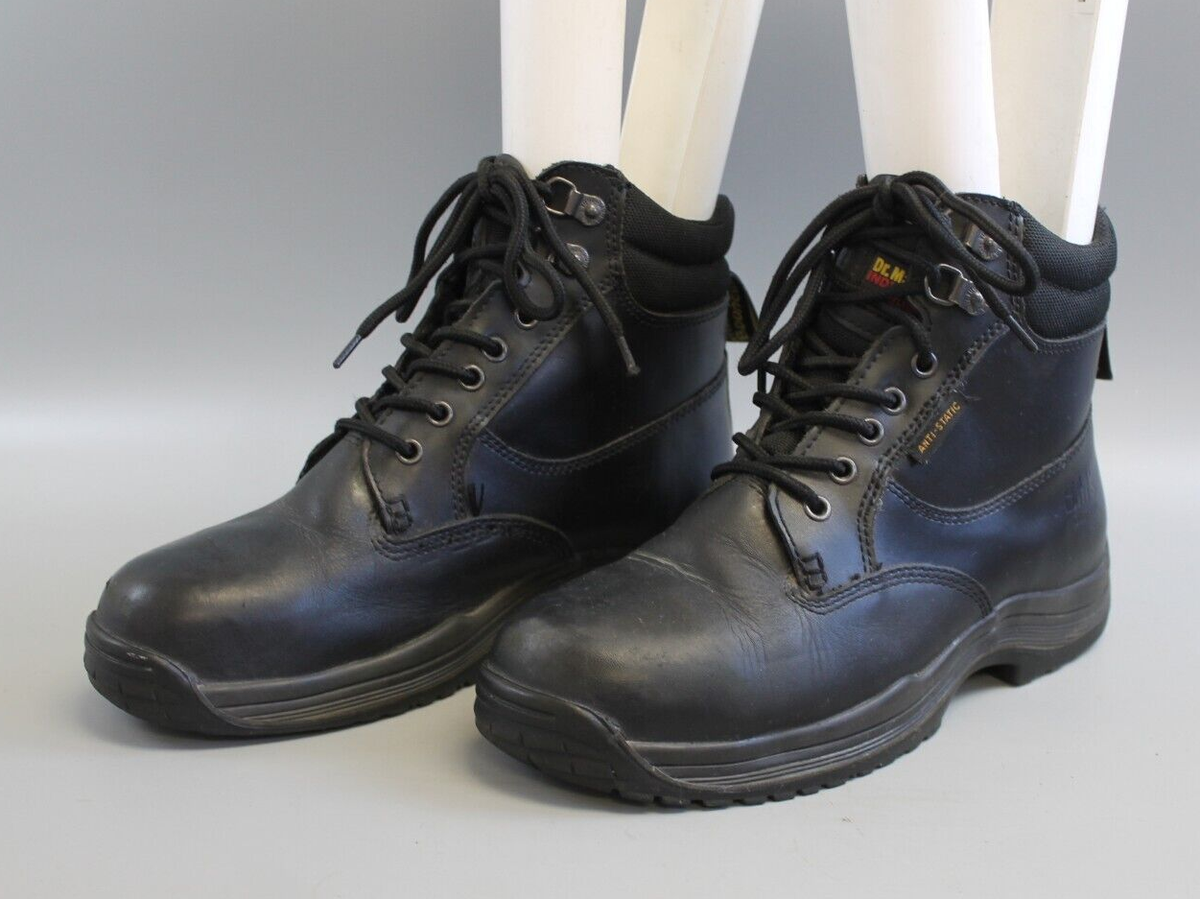 DR. MARTENS INDUSTRIAL LEATHER STEEL TOE LACE UP BOOTS MENS SZ 9