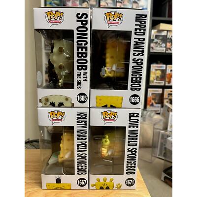 4 SPONGEBOB SQUAREPANTS Funko Pops #1667 #1665 Pizza Suds Pants