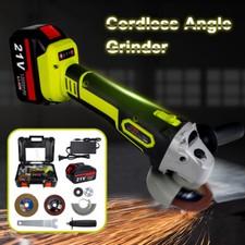 Cordless Angle Grinder Brushless 12000RMP 115mm Cut‑Off Tools Set w/ 3Ah Battery