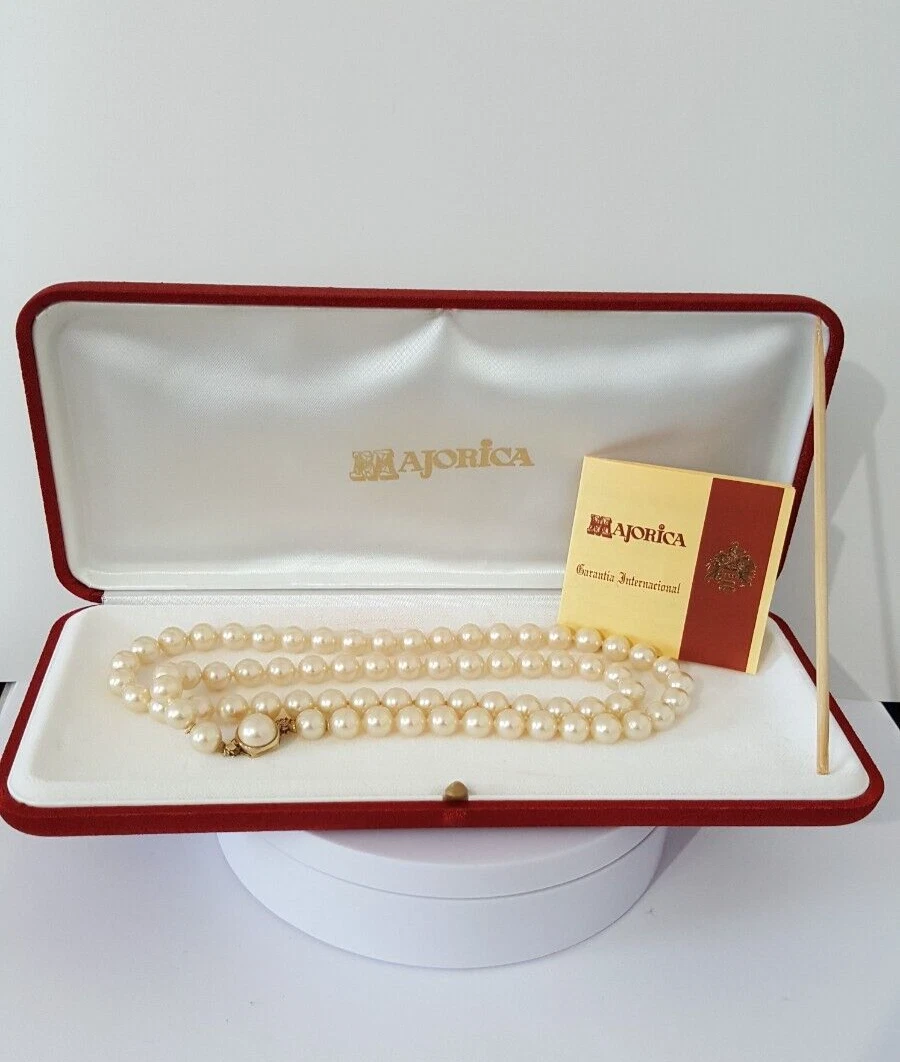 Majorica pearl necklace 925 sterling silver deals