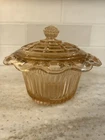 Vintage Anchor Hocking Company Depression Glass Pink Open Lid Candy Dish