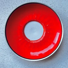 Ternopil Orange & White Ceramic Saucer Plate 5.5 Inches diameter vintage USSR