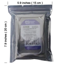 15X20cm/5.9X7.9inches Anti-Static ESD Shielding Silver Zip-Lock Reclosable Bags 