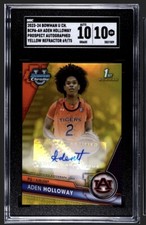 2023-24 BowmanChrome U- Yellow Refractor #BCPA-AH Aden Holloway /75 SGC10🔥🔥