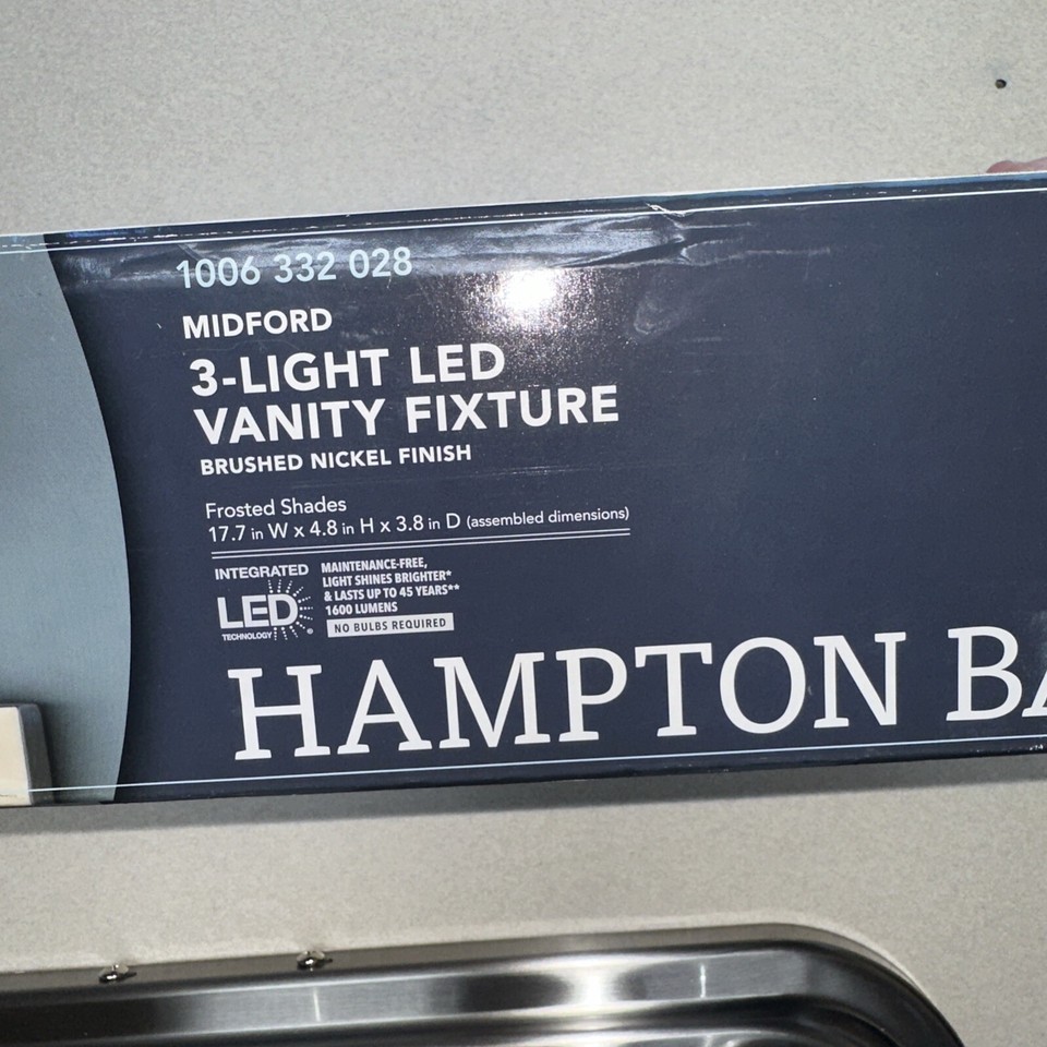 Hampton bay 59003SN Midford 3Light Brush Nickel LED Bathroom Vanity