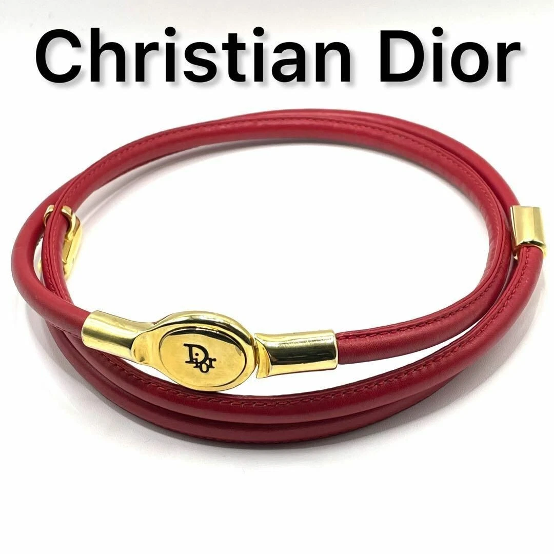 Authentique ceinture cuir Christian Dior vintage femme rouge pour 61 113 cm du Japon