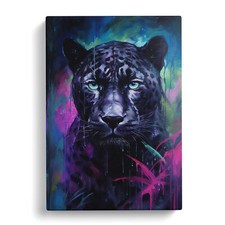 Panther Impressionism Canvas Wall Art Print Framed Picture Decor Living Room