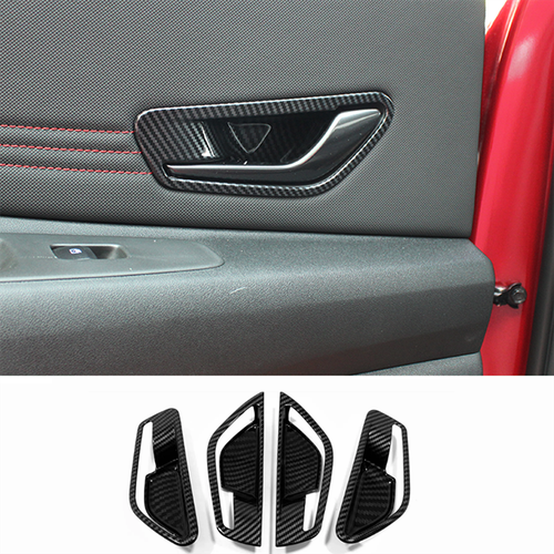Carbon Fiber Sticker Inner Door Handle Cover Trim – Fits Hyundai Elantra 2017-2020 – Set Of 4 – Black