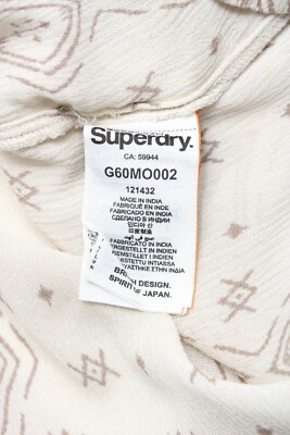 t.h SUPERDRY Ibiza Stitch Smock Top Blouse For Women XS Patterned