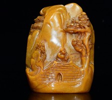 Exquisite Tianhuang Shoushan Stone Matsushita Elderly Seal Ornament