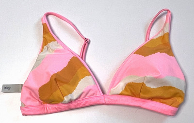 Maaji LARGE Paradiso Waves Triangle Reversible Swim Top Pink Multi NWOT