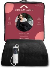 Dreamland 16769 Large Electric Blanket Luxury Snuggle Up Warming Throw Black