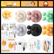 6Pcs Silicone Toothbrush Holders - Wall Mounted, Self-Adhesive, Cute Hooks for B
