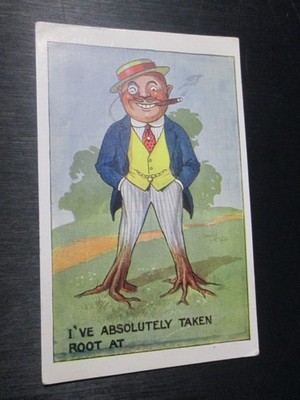 Comic Postkarte - ''Ich habe absolut Wurzeln geschlagen bei ....'' unbenannt Nr 479 unbespielt