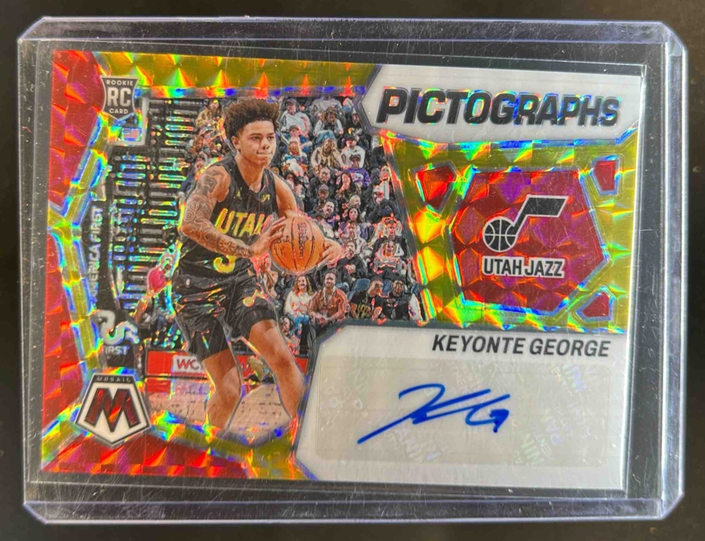 2023-24 Mosaic Keyonte George Pictographs RC Choice Auto #PM-KEY Jazz