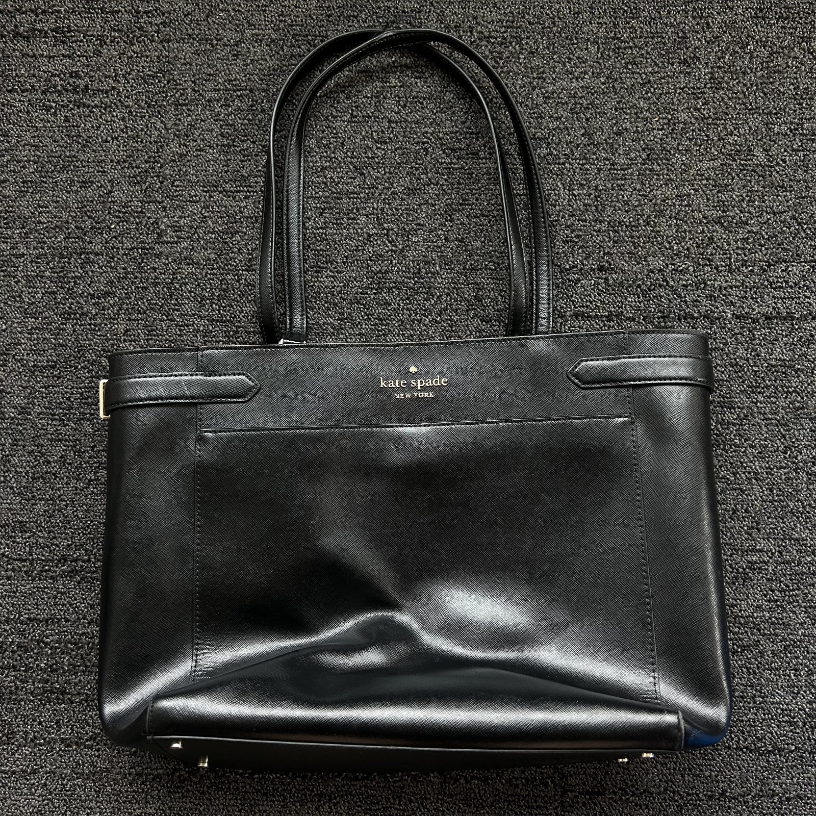 Kate Spade New York Staci Large Laptop Tote –Black Saffiano Leather Shoulder Bag