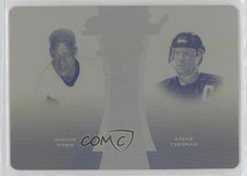 2017-18 Leaf Printing Plate Yellow 1/1 Gordie Howe Steve Yzerman #DH-08 HOF 2tb