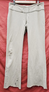 DA NANG Vtg Y2K medium womens light green sweatpants EMBROIDERED wide leg flawed