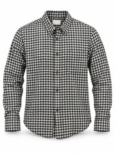 Band of Outsiders Gingham Check Flannel Shirt Men's L Black White Made in USA