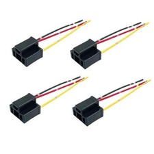 4Pcs H4 HB2 9003 Female Bulb Socket Power Plug Headlight Fog Light Adapter
