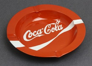 Vintage 1970's Era COKE COCA-COLA WAVE DESIGN ASHTRAY ASH TRAY 5-1/4" Diameter