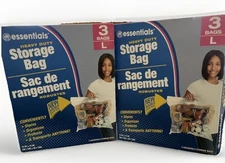 Essentials Heavy Duty Storage Bags – Large Size | 2 Box Set | Zippered Organizer