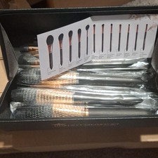 Meizitangcz Makeup Brush Set Black Gold Wooden Handle with Storage Box