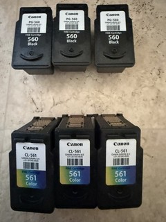 Cartuchos de tinta vacíos Canon PG560 x 3 CL561 x 3 VACÍOS 6 en total