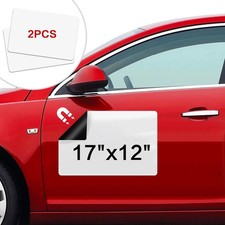 Blank Car Magnets, 17" X 12", 2 Pack Car Door Magnets Signs for Vehicle, Rounded