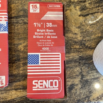 New Senco 1-1/2 In. Box Of 4000 15-Gauge 4D Finish Nail Pack DA17EPBN