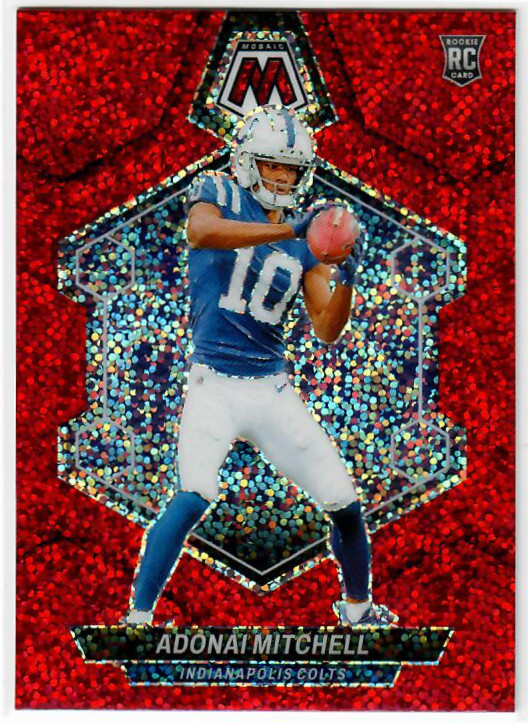 🔺2024 Panini Mosaic Adonai Mitchell #350 Rookie Red Sparkle Prizm Colts RC SP