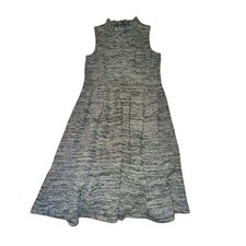 Anthropologie Ganni Pinnacle Dress Size S Black Ruffle Collar Sleeveless Pockets