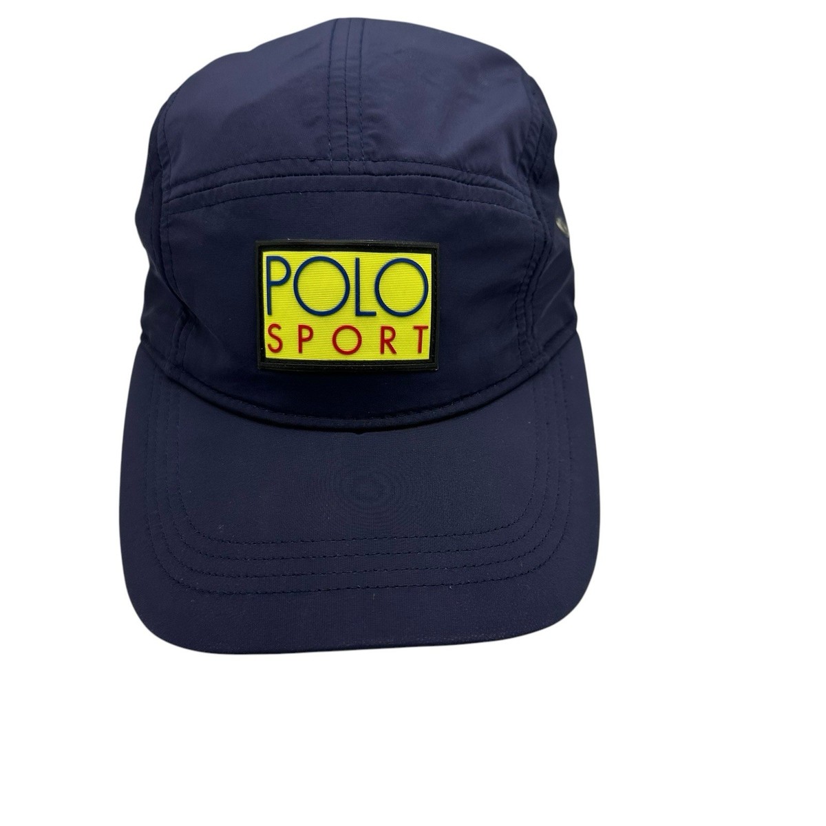 Polo Sport 5 Panel Nylon Strap Back Hat Cap Adult Yellow Blue